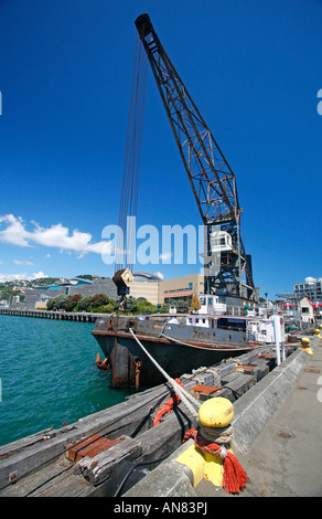 'Hikitea» - Historique de la canne à sucre flottant amarré en permanence sur le front de mer de Wellington Banque D'Images