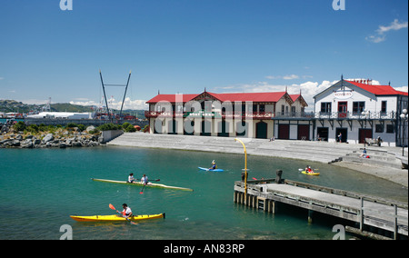 Le front de mer de Wellington lagune et Star Club Nautique Banque D'Images