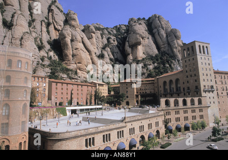 Vue de Mont monastère de Montserrat Montserrat Catalogne Espagne Parc Naturel Banque D'Images