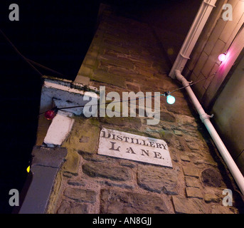 Une ancienne distillerie Lane sign où aucune rue existe maintenant en Ecosse Kelso Banque D'Images