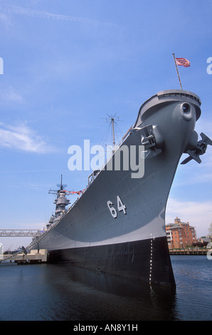 USS Wisconsin, Nauticus, Norfolk, Virginie, États-Unis Banque D'Images