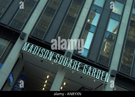 Extérieur de l'entrée Madison Square Garden, New York City, États-Unis d'Amérique Banque D'Images