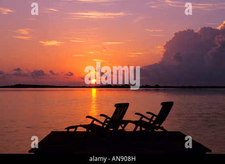 Sunrise Ambergris Caye Belize Banque D'Images