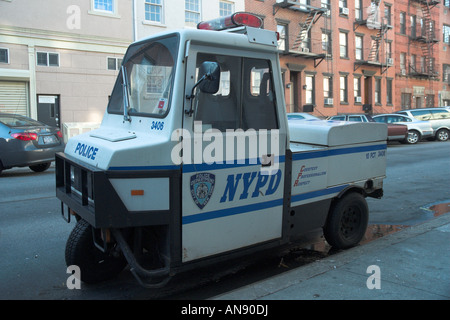 3 petites roues vehice de police, Manhattan, NYC Banque D'Images