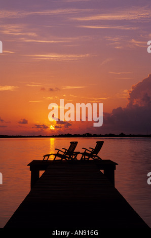 Sunrise Ambergris Caye Belize Banque D'Images