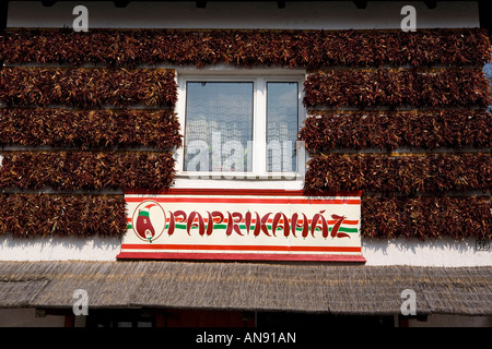 Un magasin couvert de paprika séché pour les touristes à Tihany, sur le Lac Balaton Banque D'Images