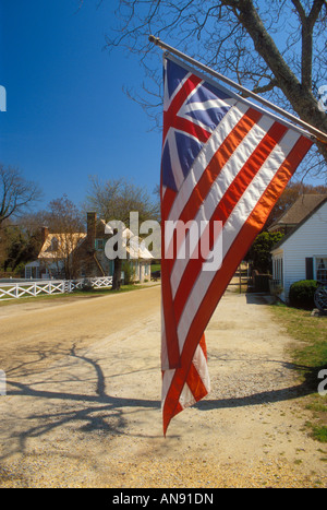 Début de drapeau américain, Yorktown, Virginia, USA Banque D'Images