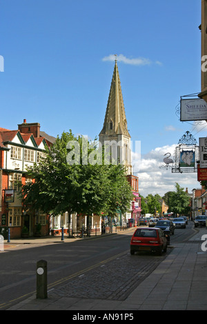 La High Street Market Harborough Banque D'Images