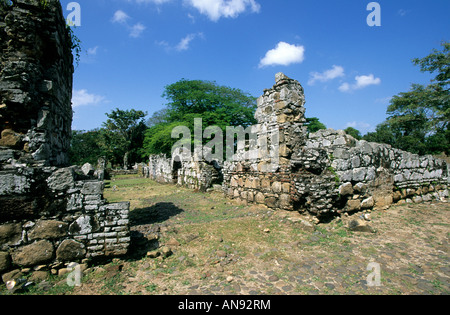 La casa alarcon ruines, Panama Viejo, Panama City Panama Banque D'Images