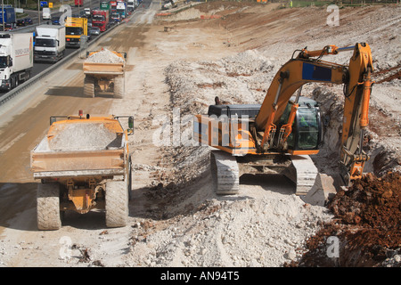 M1 m d'autoroute Élargissement de route s'élargir Banque D'Images