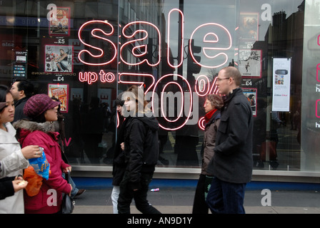 Les ventes de Noël 2007 West End London Oxford Street Banque D'Images