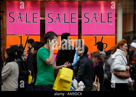 Les ventes de Noël 2007 West End London Oxford Street Banque D'Images