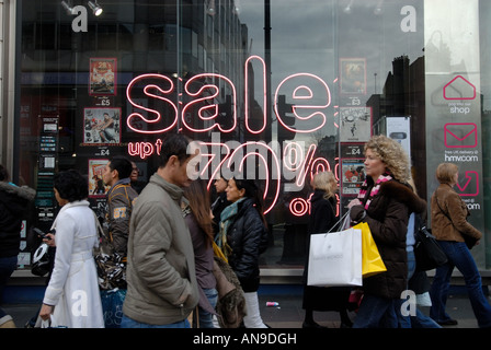 Noël 2007 West End de Londres ventes Banque D'Images