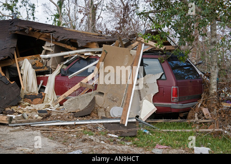 Dommages causés par l'Ouragan Katrina Mississippi Waveland Banque D'Images