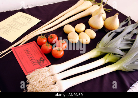 Légumes primés à Pandy afficher près du bourg d'Abergavenny Monmouthshire au Pays de Galles UK GO Banque D'Images