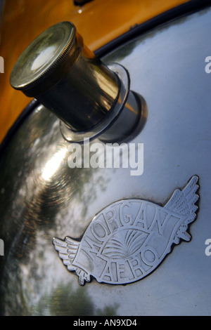 Close up of aero badge sur trois roues sportster à Morgan Owners Club UK Malvern réunion Septembre 2005 Banque D'Images