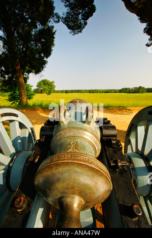 Cannon sur Yorktown Battlefield, Colonial National Historical Park, Yorktown, Virginia, USA Banque D'Images