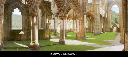 Abbaye de Tintern Arches et piliers près de Monmouthshire Chepstow South Wales UK Banque D'Images