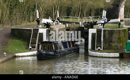 15-04 sortie Radford Radford Semele Verrouillage du fond Grand Union Canal Warwickshire Banque D'Images