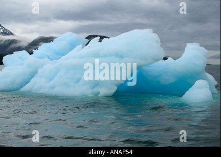Des blocs de glace dans la baie en face du glacier Columbia, Prince William Sound, Alaska, USA Banque D'Images