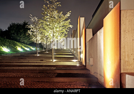 Westpark la nuit, l'Allemagne, en Rhénanie du Nord-Westphalie, région de la Ruhr, Bochum Banque D'Images