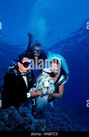 Egypte Mer Rouge mariage subaquatique Banque D'Images