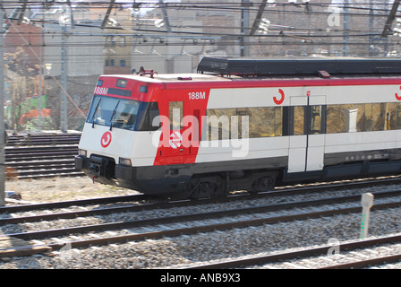 Les unités électriques de trains de banlieue Renfe série, en Espagne, en Europe. Zone de service de banlieue. Cercanias Banque D'Images