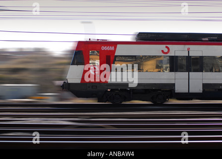 Les unités électriques de trains de banlieue Renfe série, en Espagne, en Europe. Zone de service de banlieue. Cercanias Banque D'Images