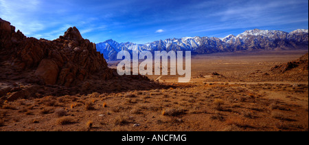 Alabama hills et mt whitney Banque D'Images