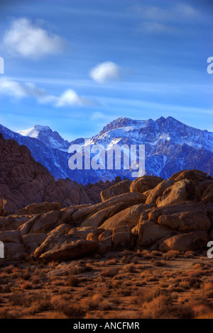 Alabama hills et mt whitney Banque D'Images