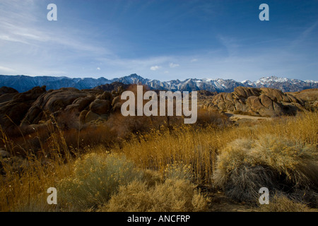 Alabama hills et mt whitney Banque D'Images