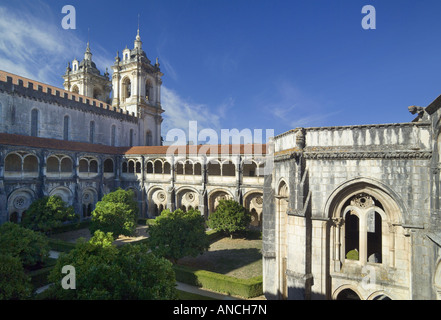 Le cloître du monastère de Santa Maria de Alcobaça, Alcobaca, Estremadura, Costa da Prata, Portugal Banque D'Images