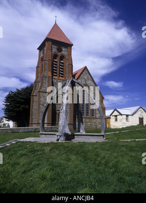 Amérique du Sud Îles Falkland, la cathédrale Christ Church d'os de baleine arch Port Stanley Banque D'Images