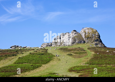 Haytor Rock formation à Dartmoor, dans le Devon, England, UK Banque D'Images