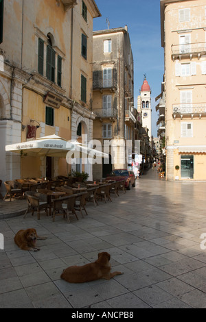 La vieille ville de Kerkyra. Corfou, Grèce. Banque D'Images