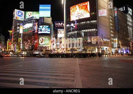 Croisement de Shibuya, Tokyo, la Nouvelle Année 2007 Banque D'Images