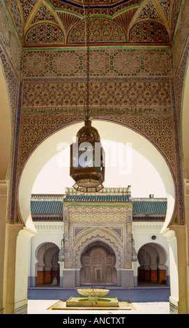 Entrée principale de la mosquée de Kairaouine Fez Maroc Banque D'Images