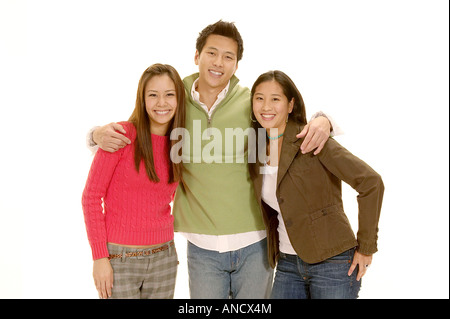 Deux femmes et un homme Portrait Banque D'Images