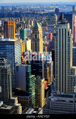 Au-dessus de Manhattan à new york city Banque D'Images