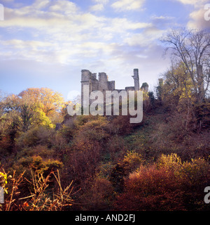 Berry Pomeroy Château à l'automne, Devon, Angleterre Banque D'Images