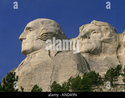 Une vue de la pierre géant visages à Mount Rushmore National Memorial à proximité de Rapid City dans le Dakota du Sud Banque D'Images