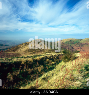 [Hill Sugarloaf] de la balise Worcestershire dans les collines de Malvern Worcestershire, Angleterre. Banque D'Images