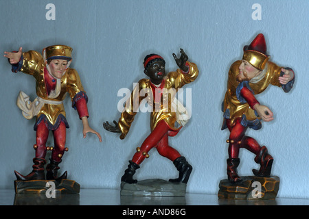 Trois figurines danseur maure l'insolente ou Lady's Hat la lande et l'Astute ou Zattelbeck Allemagne Bavière Banque D'Images