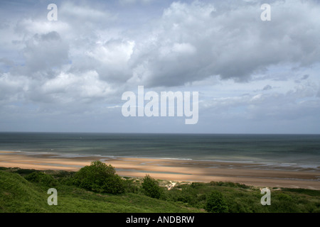 Omaha Beach, site de l'invasion alliée sur D-Day : 6 juin 1944, au cours de la Seconde Guerre mondiale. Banque D'Images