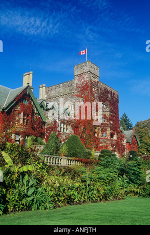 Château hatley au Royal Roads University, Victoria, île de Vancouver, Colombie-Britannique, Canada. Banque D'Images