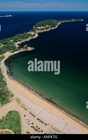 Vue aérienne de Ingonish, Nouvelle-Écosse, Canada. Banque D'Images