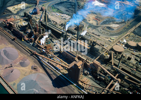 Aerial d'une aciérie, Hamilton, Ontario, Canada. Banque D'Images