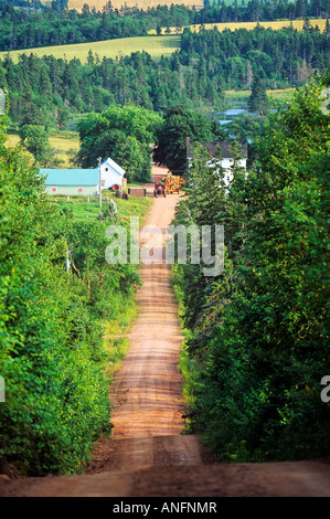 Route à travers l'Étang Campbells, New Glasgow, Prince Edward Island, Canada. Banque D'Images