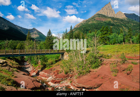 Red Rock Canyon Sentier en boucle dans le parc international de la paix Waterton-Glacier, Alberta, Canada. Banque D'Images