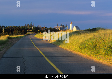 Phare dans le parc provincial de Panmure Island, Prince Edward Island, Canada. Banque D'Images